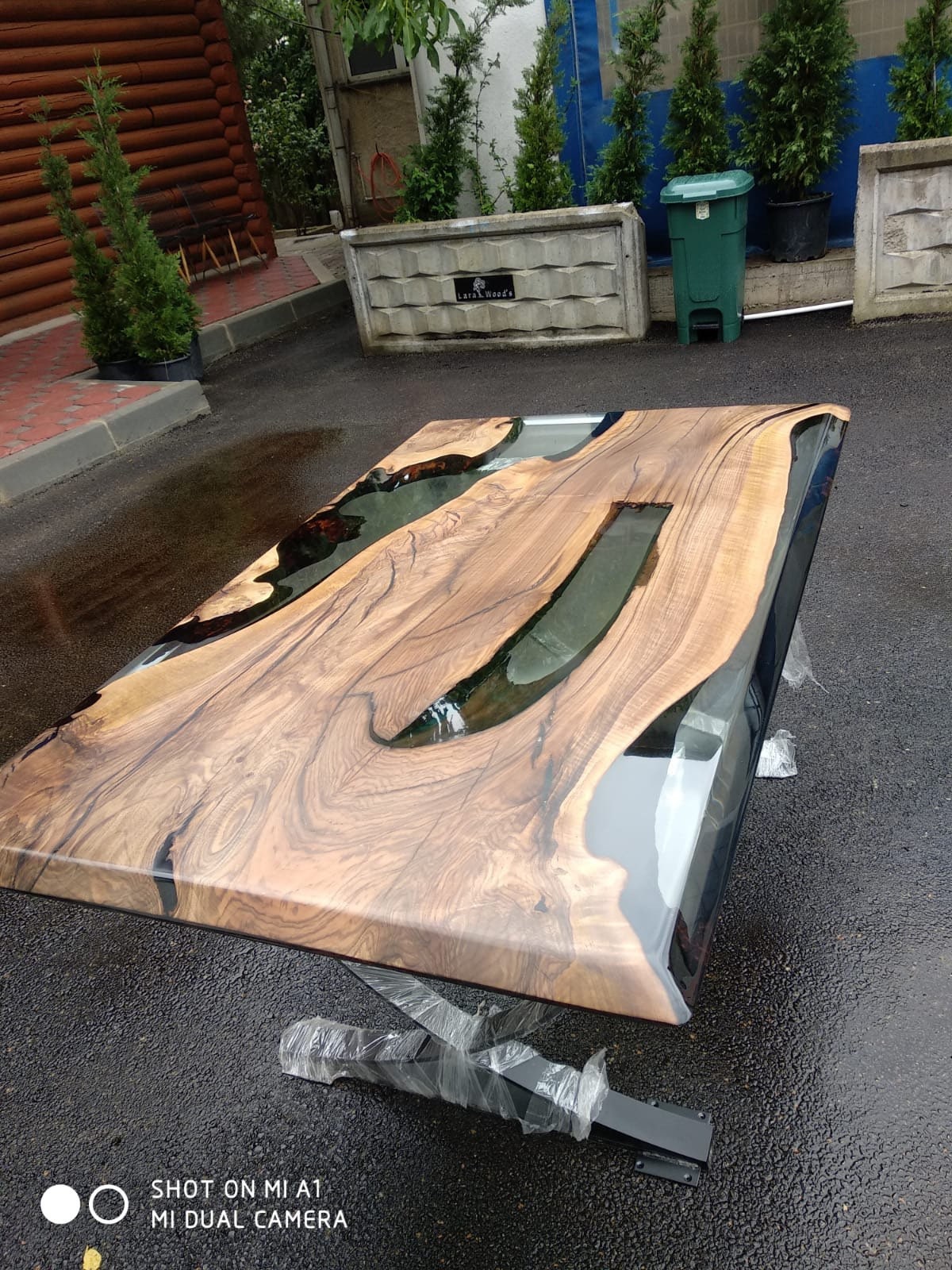 Handmade Epoxy Table, Custom 63" x 40" Walnut Table, River Clear Epoxy Table, Live Edge Table, River Table, CustomOrder for ETHEL