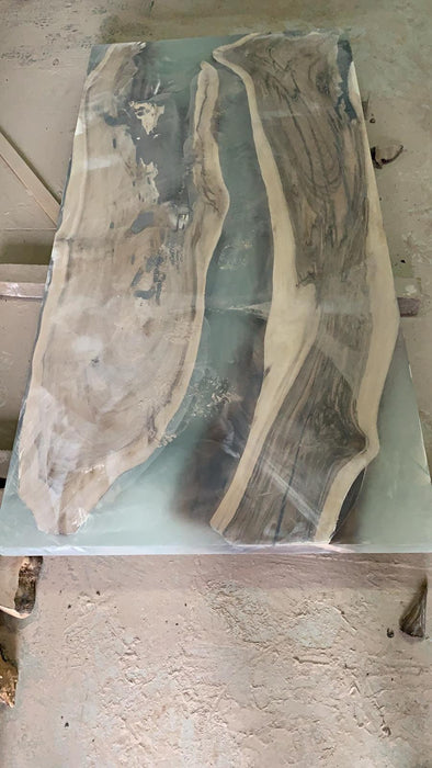 Handmade Epoxy Table, Epoxy Resin Table, Live Edge Table, Custom 70" x 36" Walnut Table, Clear Epoxy, Resin River Table, Order for Natalya