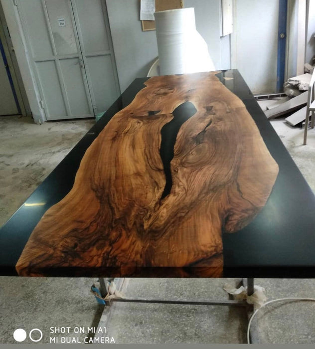 Made to Order Table, Custom Black Epoxy Table, Walnut Epoxy Resin Table, Epoxy Dining Table, Black Epoxy Table, River Epoxy Dining Table