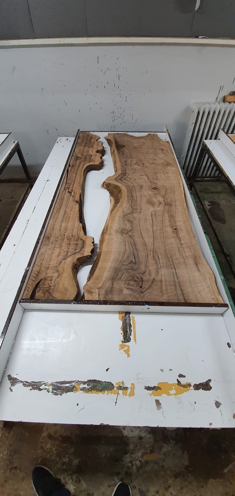 Epoxy Table, Epoxy Dining Table, Walnut Epoxy Table, River Dining Table, Custom 72" x 36" Walnut Clear Epoxy River Table, Order for Mary