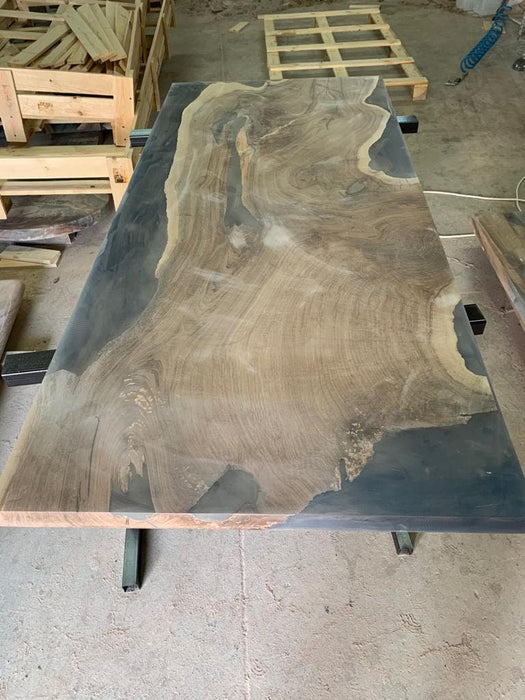 Walnut Dining Table, Custom Black Epoxy Table, Black Epoxy Dining Table, Custom 72” x 30” Walnut River Table, Custom Order for Stephen