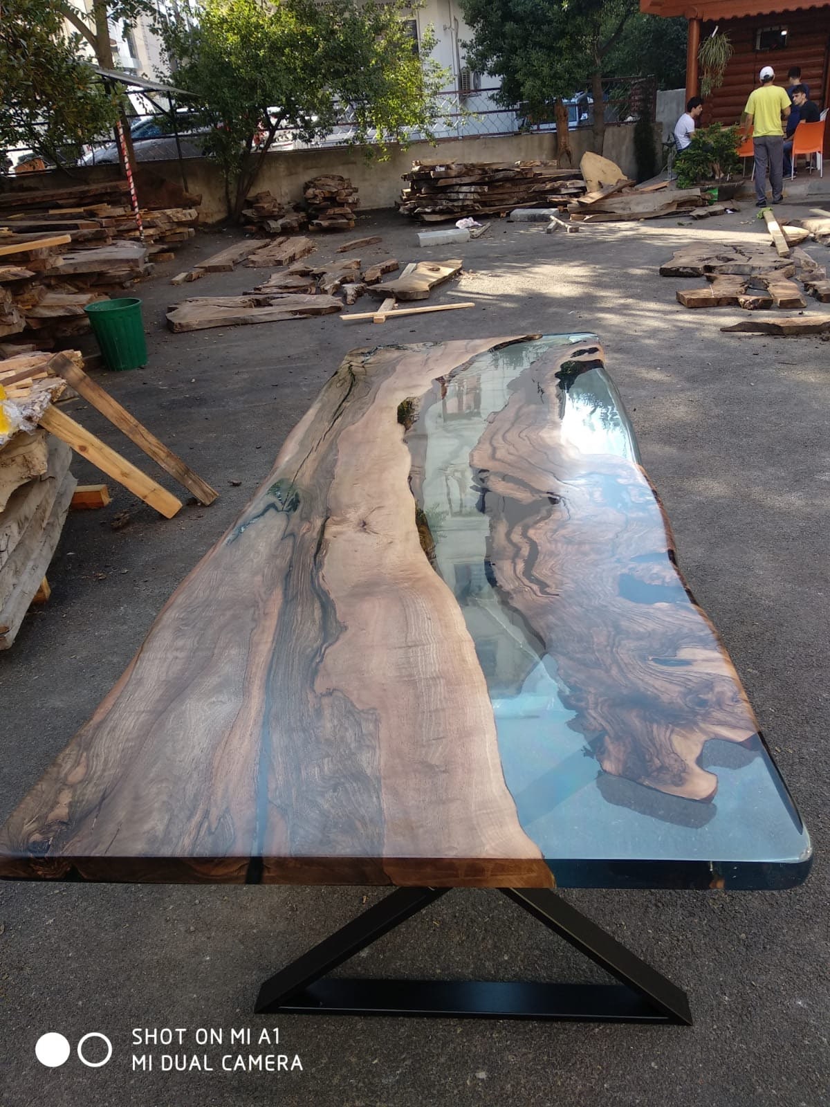 Epoxy Dining Table, Custom 115” x 40” Walnut Table, Clear Epoxy Table, River Table, Live Edge Table, Custom Order for Raj