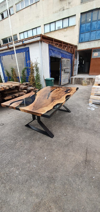 Epoxy Resin River Table, Custom 72" x 42" Walnut Black Epoxy Table,  River Table, Handmade Epoxy Table, Custom Order for Heather