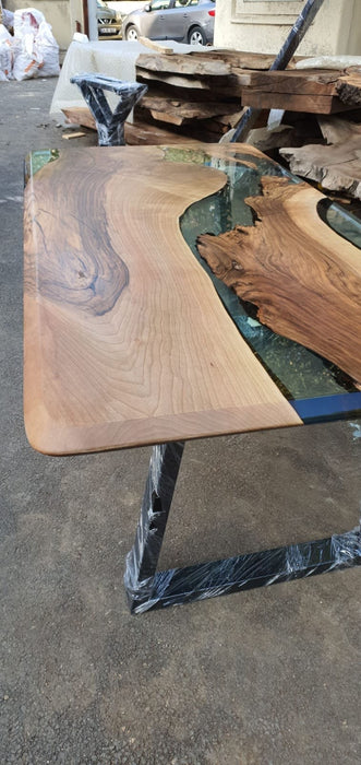 Handmade Epoxy Table, Custom 72” x 36” Walnut Table, Clear Epoxy River Table, Live Edge Table, Custom Order for John M