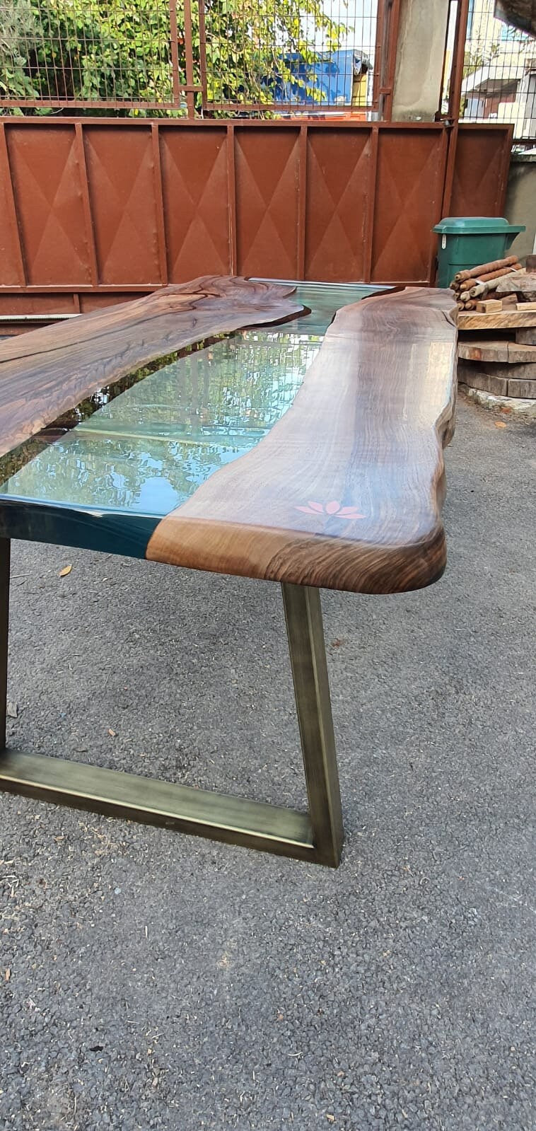 Handmade Epoxy River, Custom 84” x 36” Walnut Clear Table, Epoxy River Dining Table, Live Edge Table, Unique Resin Table, Order for Daliza