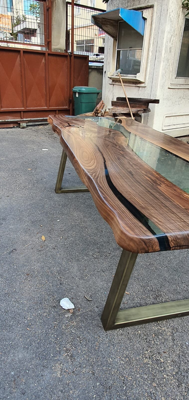 Handmade Epoxy River, Custom 84” x 36” Walnut Clear Table, Epoxy River Dining Table, Live Edge Table, Unique Resin Table, Order for Daliza