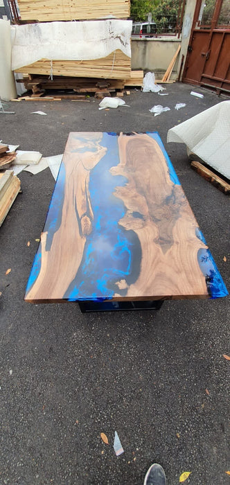 Exquisite Epoxy Creations: Handcrafted Custom Tables for Your Unique Space! Custom 72” x 36” Walnut  Epoxy River Dining Order for Christine