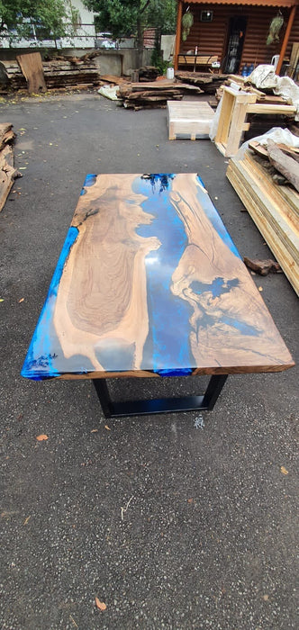 Exquisite Epoxy Creations: Handcrafted Custom Tables for Your Unique Space! Custom 72” x 36” Walnut  Epoxy River Dining Order for Christine