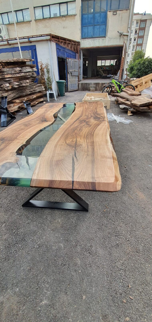 Epoxy Dining Table, Custom 81" x 41" Epoxy Wood Table, Resin Clear Table, Epoxy Dining Table, Clear Epoxy Table, Custom Order for Matthew