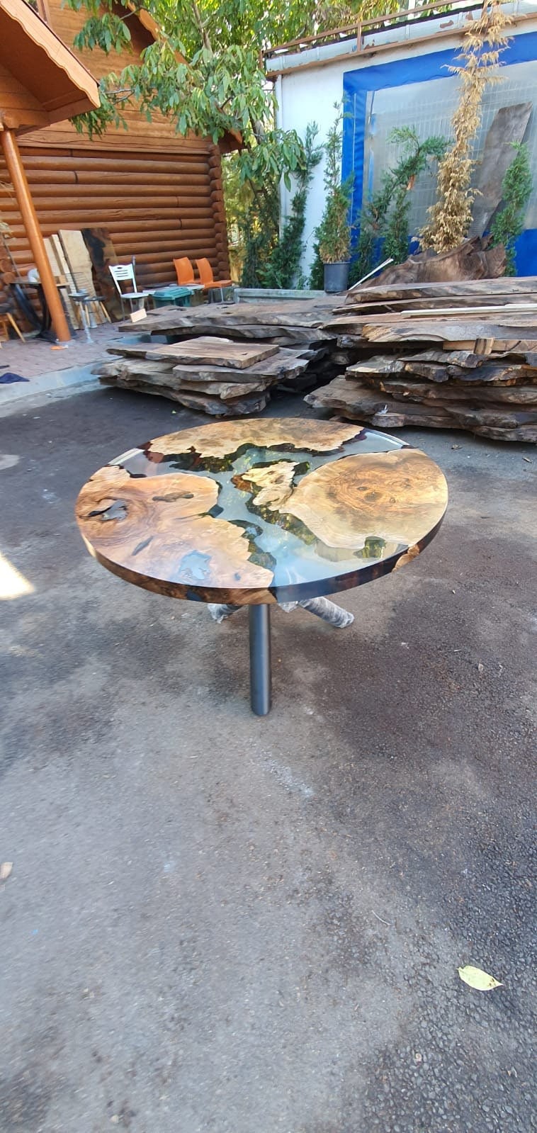 Round Dining Table, Epoxy Dining Table, Epoxy Resin Table, Custom 36” Diameter Round Table, Clear Epoxy Walnut Wood Table Order for Scott