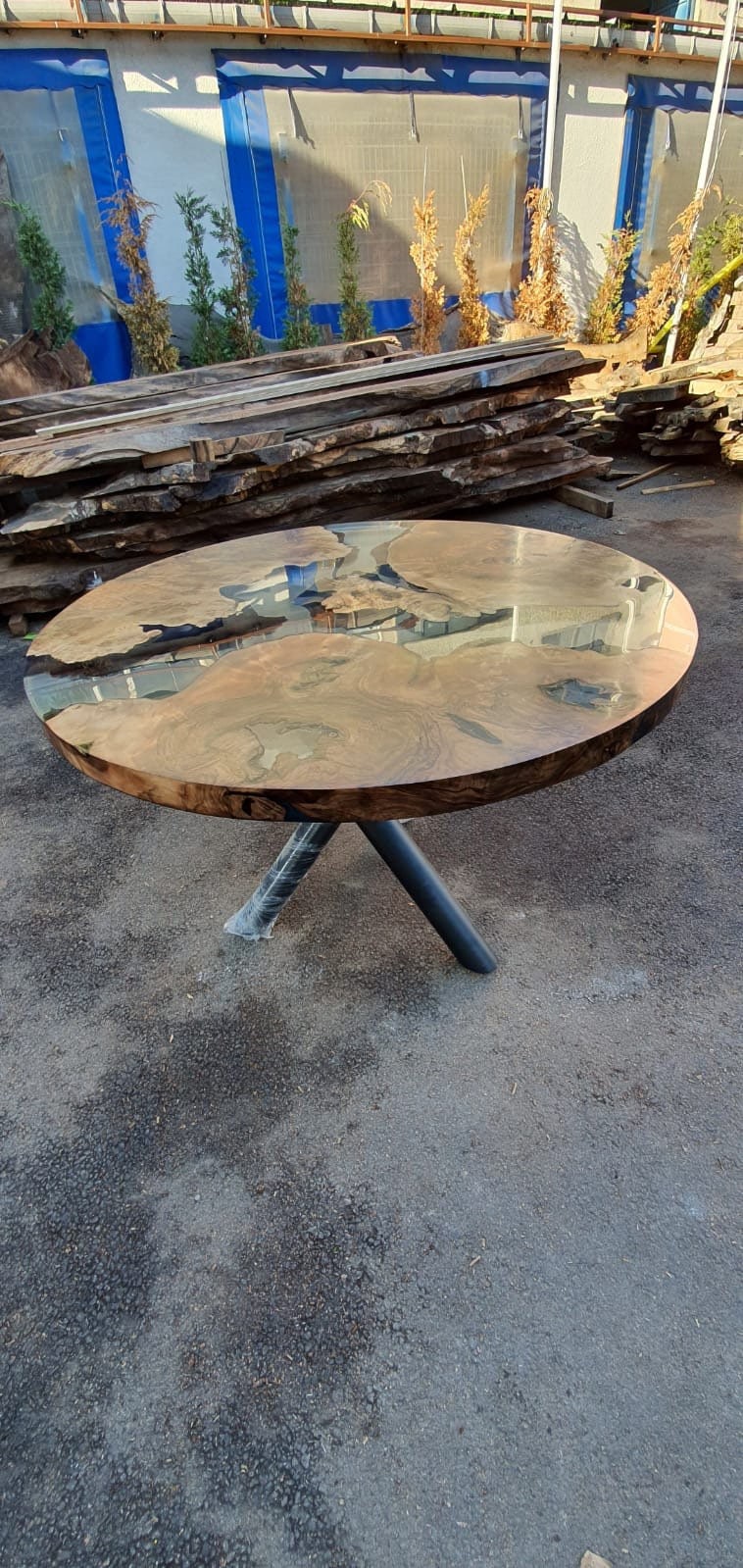 Round Dining Table, Epoxy Dining Table, Epoxy Resin Table, Custom 36” Diameter Round Table, Clear Epoxy Walnut Wood Table Order for Scott