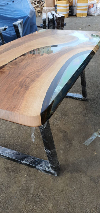 Handmade Epoxy Table, Custom 72” x 36” Walnut Table, Clear Epoxy River Table, Live Edge Table, Custom Order for John M