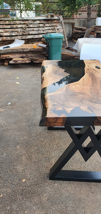 Epoxy Coffee Table, Unique Coffee Table, Epoxy Resin Table, Custom 47” x 27” Walnut Table, Live Edge Coffee Table for Meredith