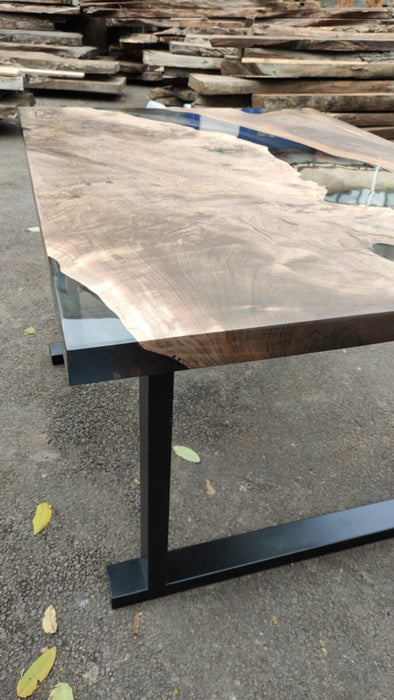 Walnut Dining Table, Epoxy Dining Table, Epoxy Resin Table, Custom 48” x 36” Walnut Smoke Dark Table, Epoxy River Table, Order for Brianna