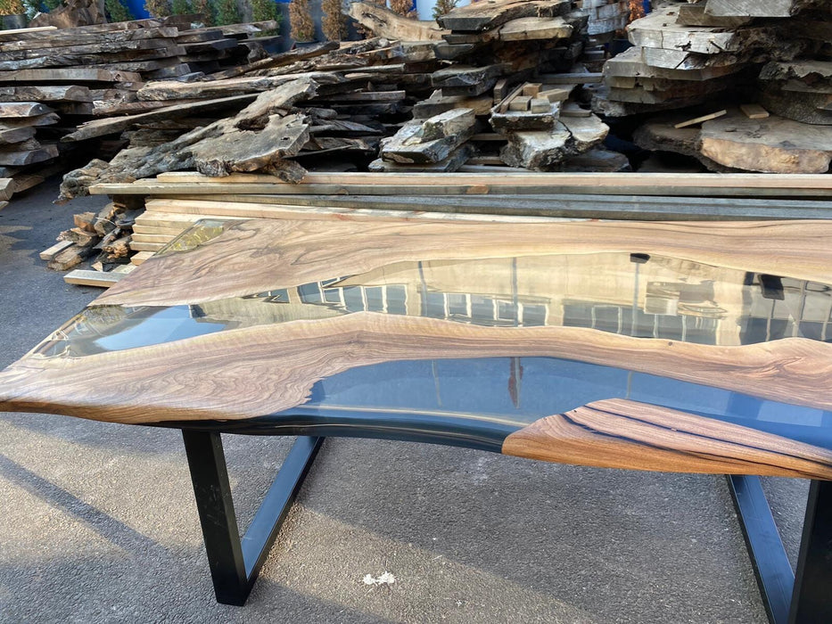 Walnut Dining Table, Epoxy Dining Table, Epoxy Resin Table, Custom 88” x 48” Walnut Epoxy Table, River Dining Table, Order for Hyland