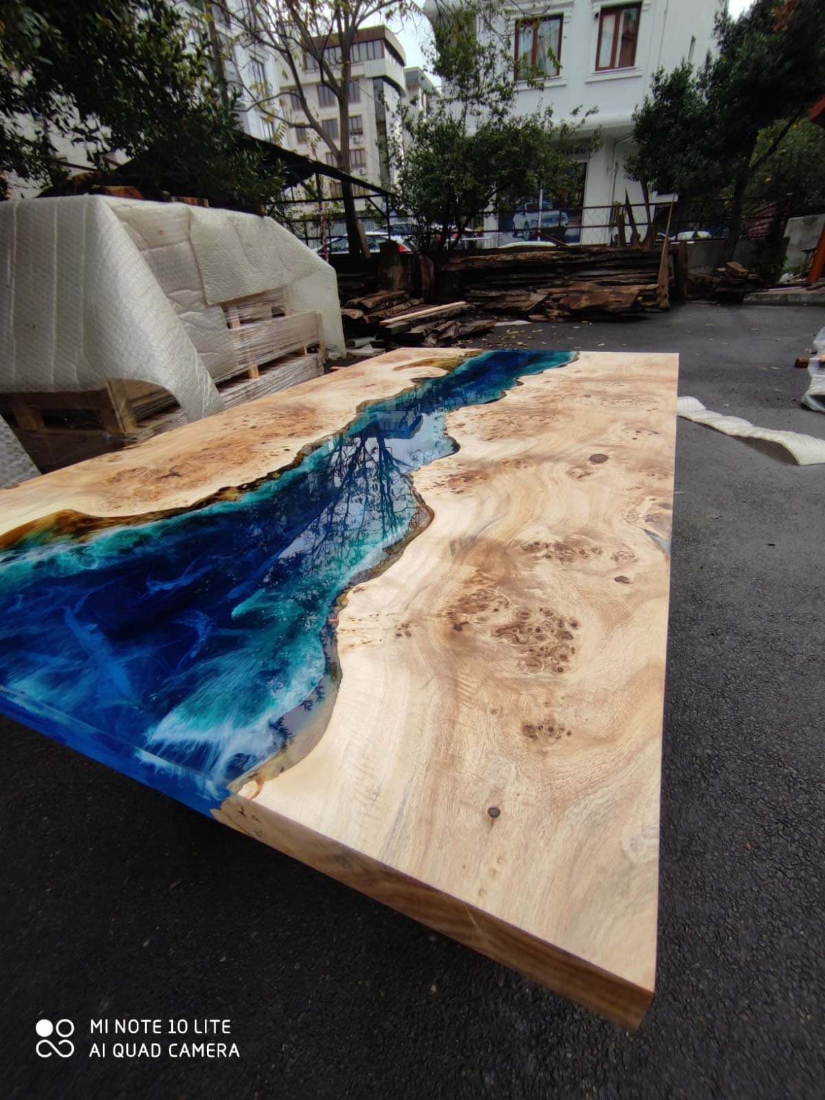 Ocean Table, Custom 72” x 42” Poplar Ocean Blue, Turquoise White Waves Epoxy Table, Epoxy River Dining Table, River Table, Order for Rebecca