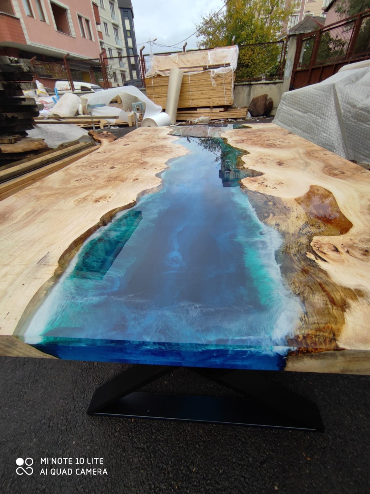 Ocean Table, Custom 72” x 42” Poplar Ocean Blue, Turquoise White Waves Epoxy Table, Epoxy River Dining Table, River Table, Order for Rebecca