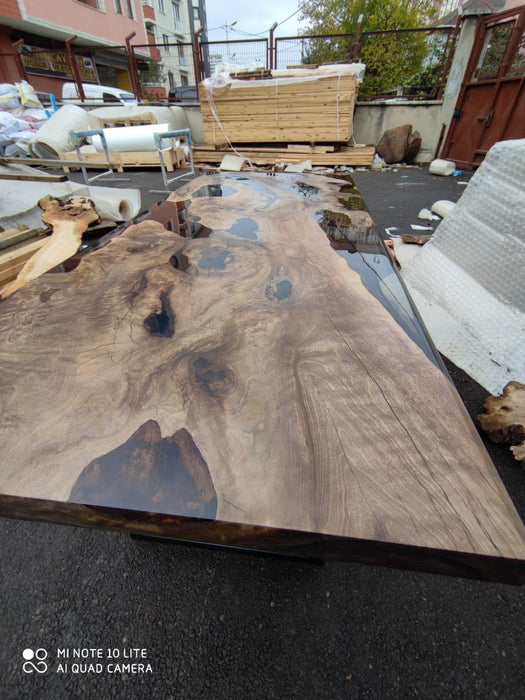 Live Edge Table, Epoxy Table, Epoxy Dining Table, Walnut Epoxy River Table, Custom 72” x 32” Walnut River Table, Custom Order for James B