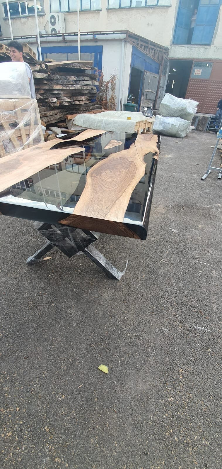 Handmade Epoxy Table, Epoxy Table, Epoxy Dining Table, Custom 72” x 36” Walnut Smoke Gray Table, Epoxy River Table, Order for Kristine D