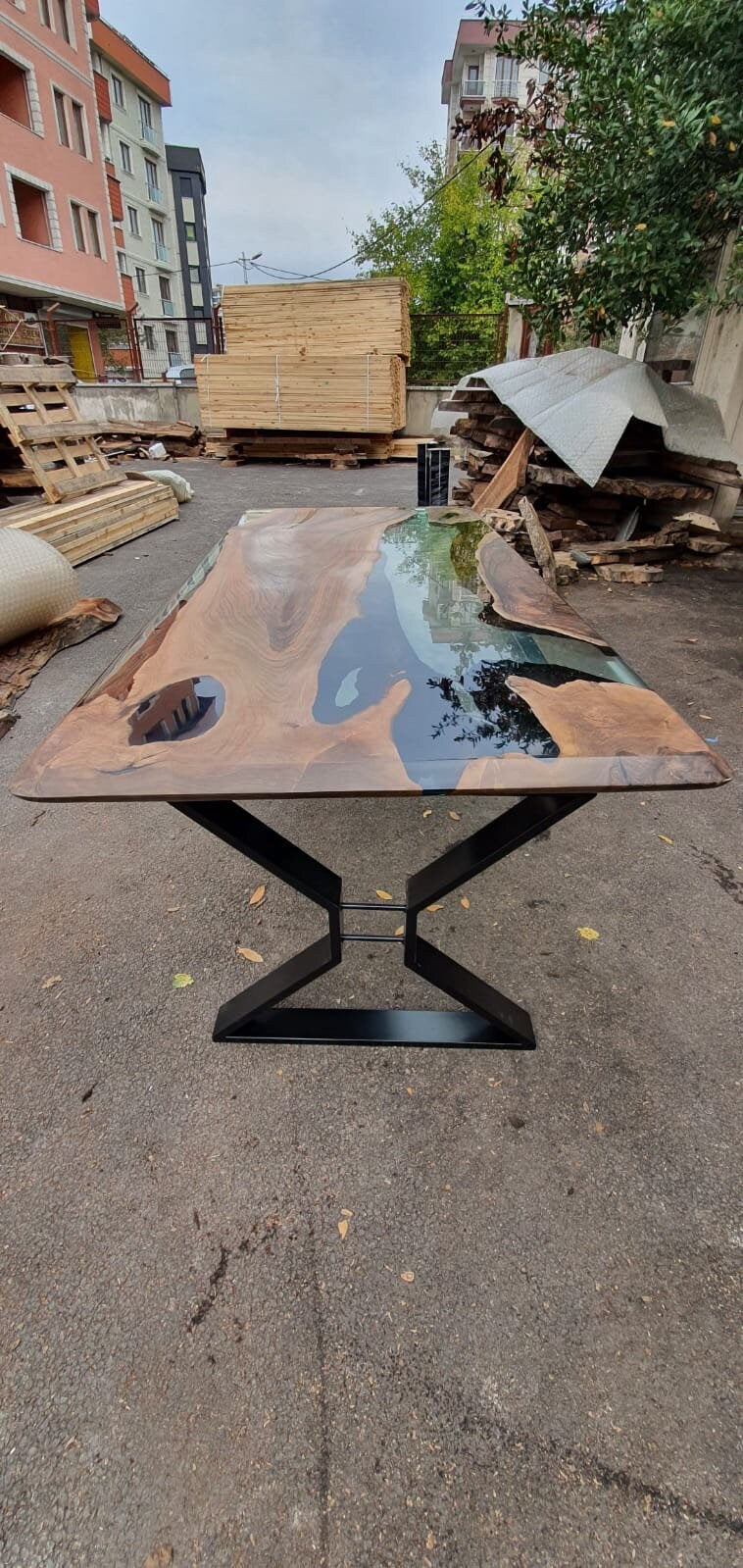 Live Edge Table, Epoxy Resin Table, Epoxy Table, Epoxy Dining Table, Custom 88” x 40” Walnut Clear Epoxy River Dining Table, Order for Piotr