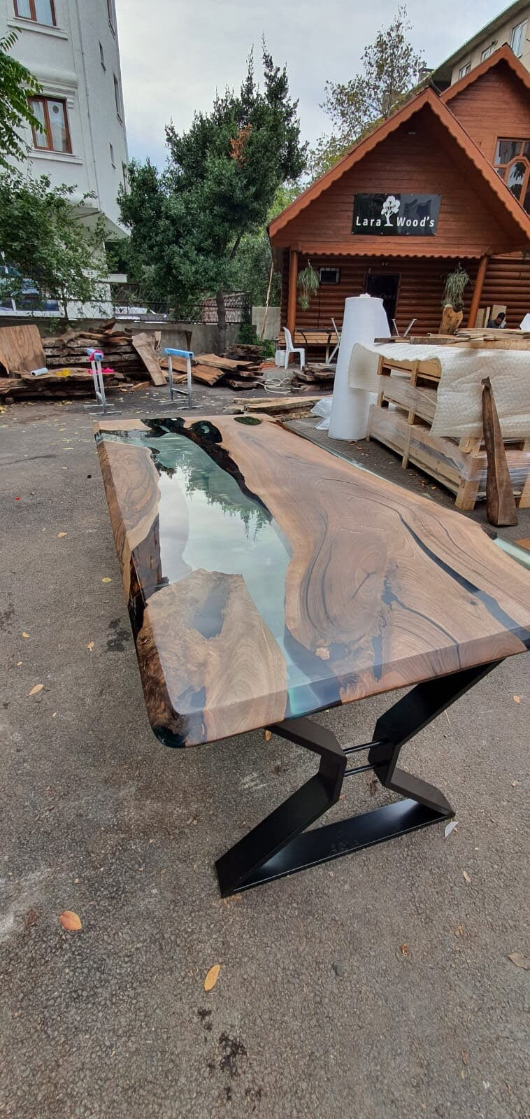 Live Edge Table, Epoxy Resin Table, Epoxy Table, Epoxy Dining Table, Custom 88” x 40” Walnut Clear Epoxy River Dining Table, Order for Piotr