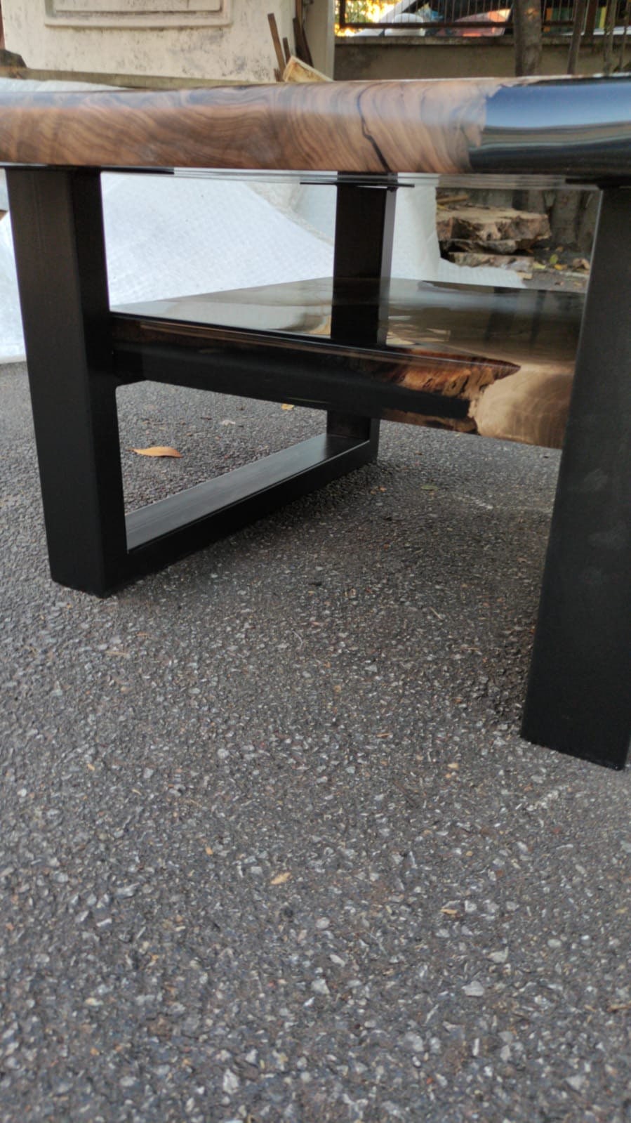 Epoxy Table, Epoxy Dining Table, Walnut Epoxy River Table, Custom 51” x 31” Walnut Black Epoxy Coffee Table, Order for Reya