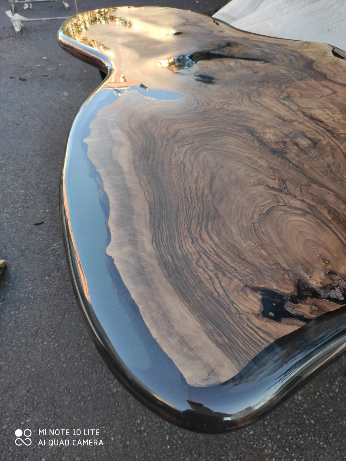 Walnut Dining Table, Custom 67” x 28” Walnut Black Epoxy Table, Live Edge Table, River Table, Custom Order for Ni Kong