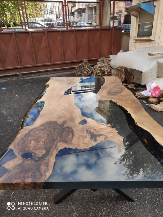 Walnut Dining Table, Epoxy Table, Epoxy Dining Table, Walnut Epoxy River Table, Custom 76” x 38” Walnut Dining Table, Custom Order for Yan