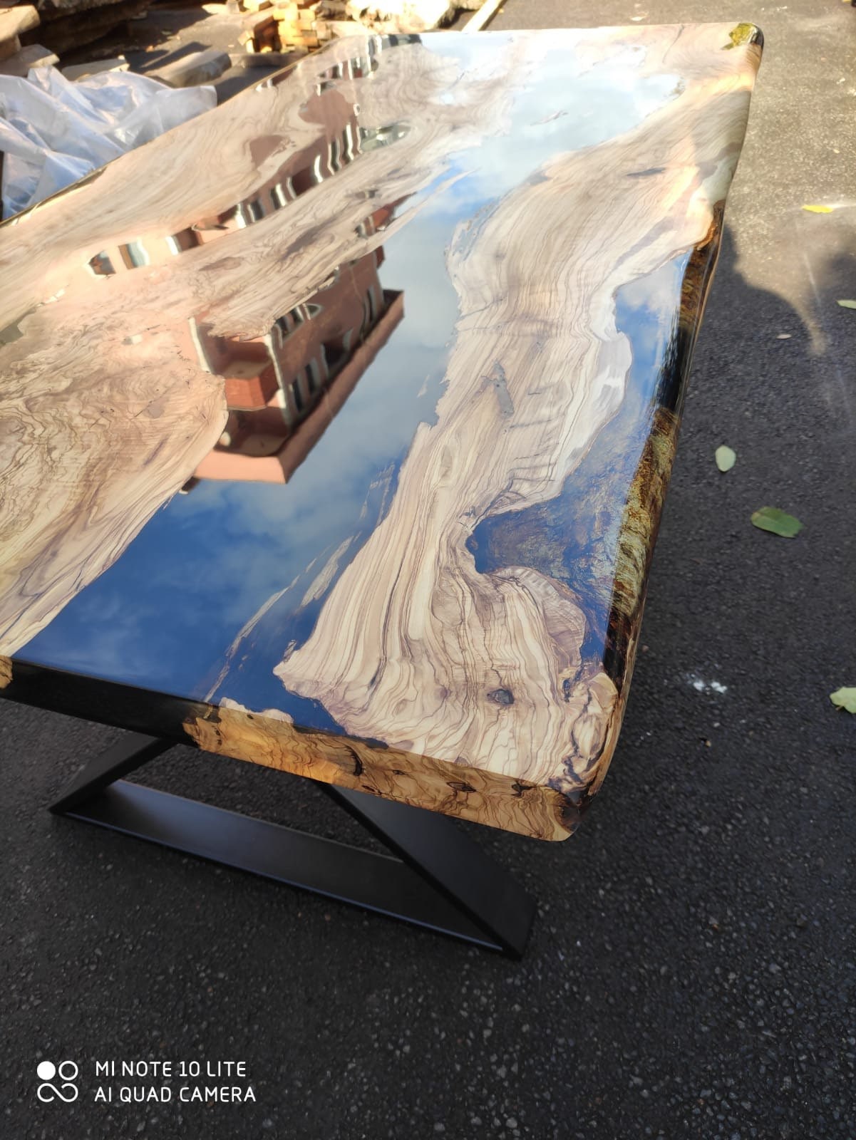 Epoxy Dining Table, Olive Wood Dining Table, Custom 72" x 36" Olive Wood Black Epoxy Table, Custom Order for Daniel