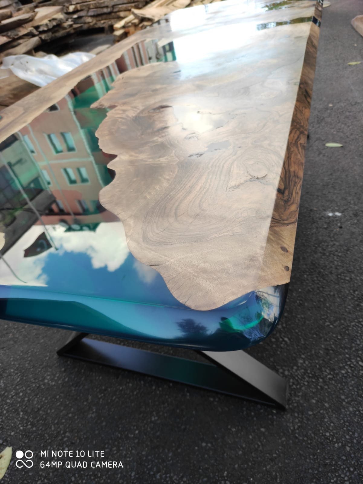 Walnut Dining Table, Wooden Table, Custom 96” x 36” Walnut Deep Ocean Turquoise Green Table, Epoxy River Dining Table, Order for Carmelita