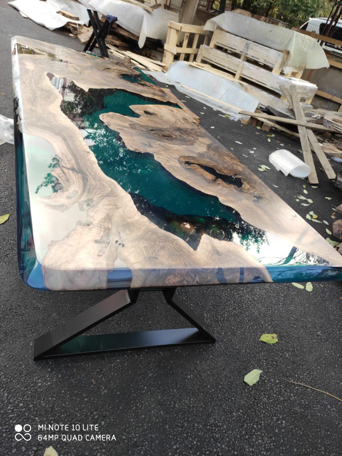 Walnut Dining Table, Wooden Table, Custom 96” x 36” Walnut Deep Ocean Turquoise Green Table, Epoxy River Dining Table, Order for Carmelita