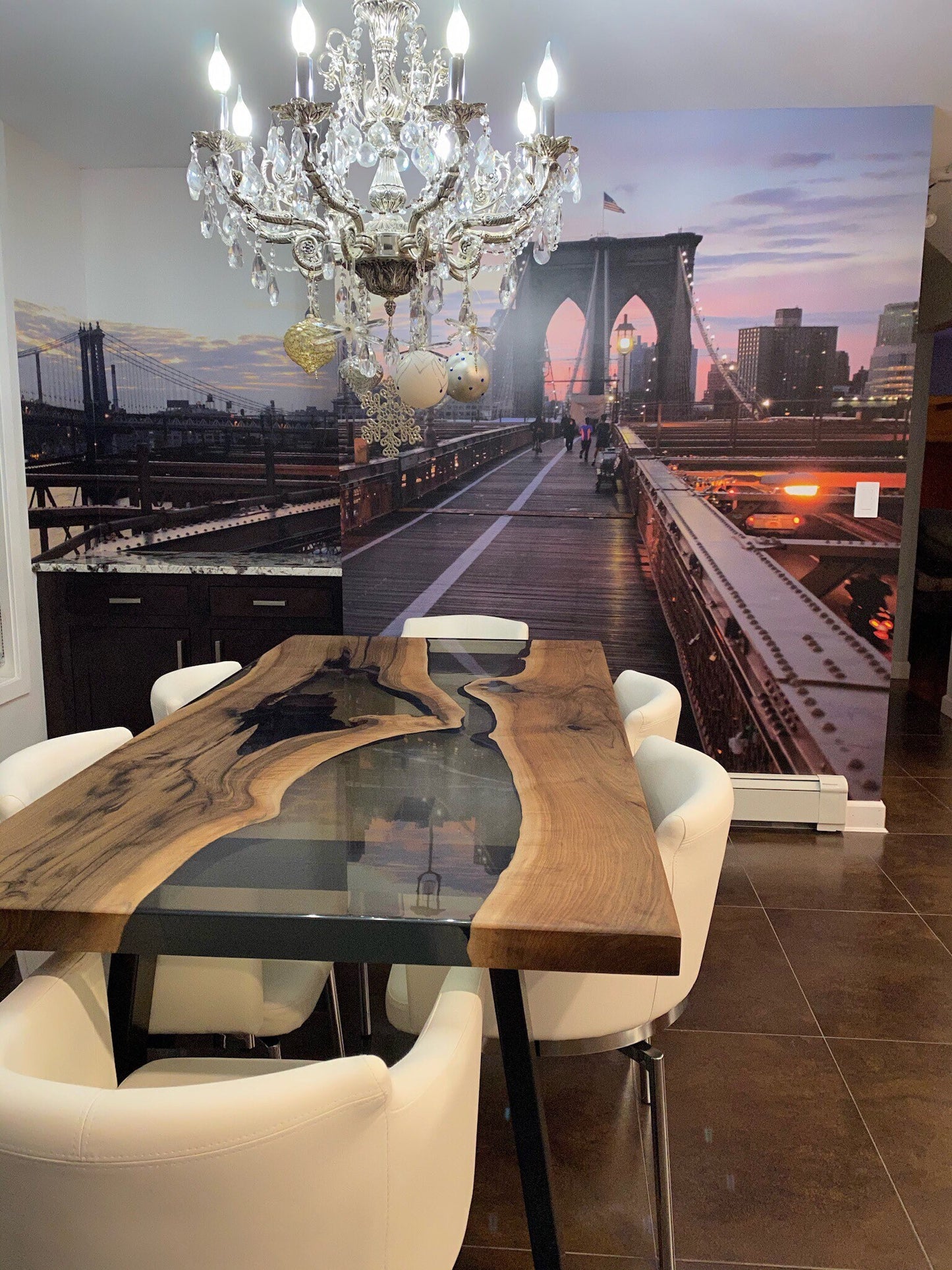 River Table, Live Edge Table, Epoxy Resin Table, Custom 72” x 36” Walnut Smoke Gray Table, Epoxy River Table, Resin Table Order for Scindia