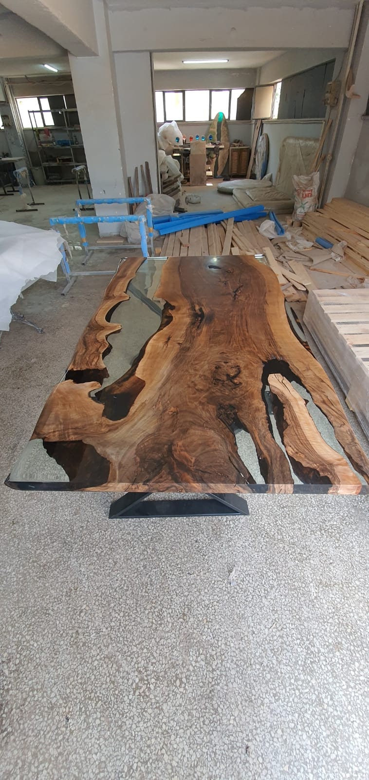 Custom Epoxy Resin Table, Custom 72" x 42" Walnut Table, Epoxy Wood Table, Resin Clear Table, Walnut Dining Table, Clear Epoxy Table Tampa