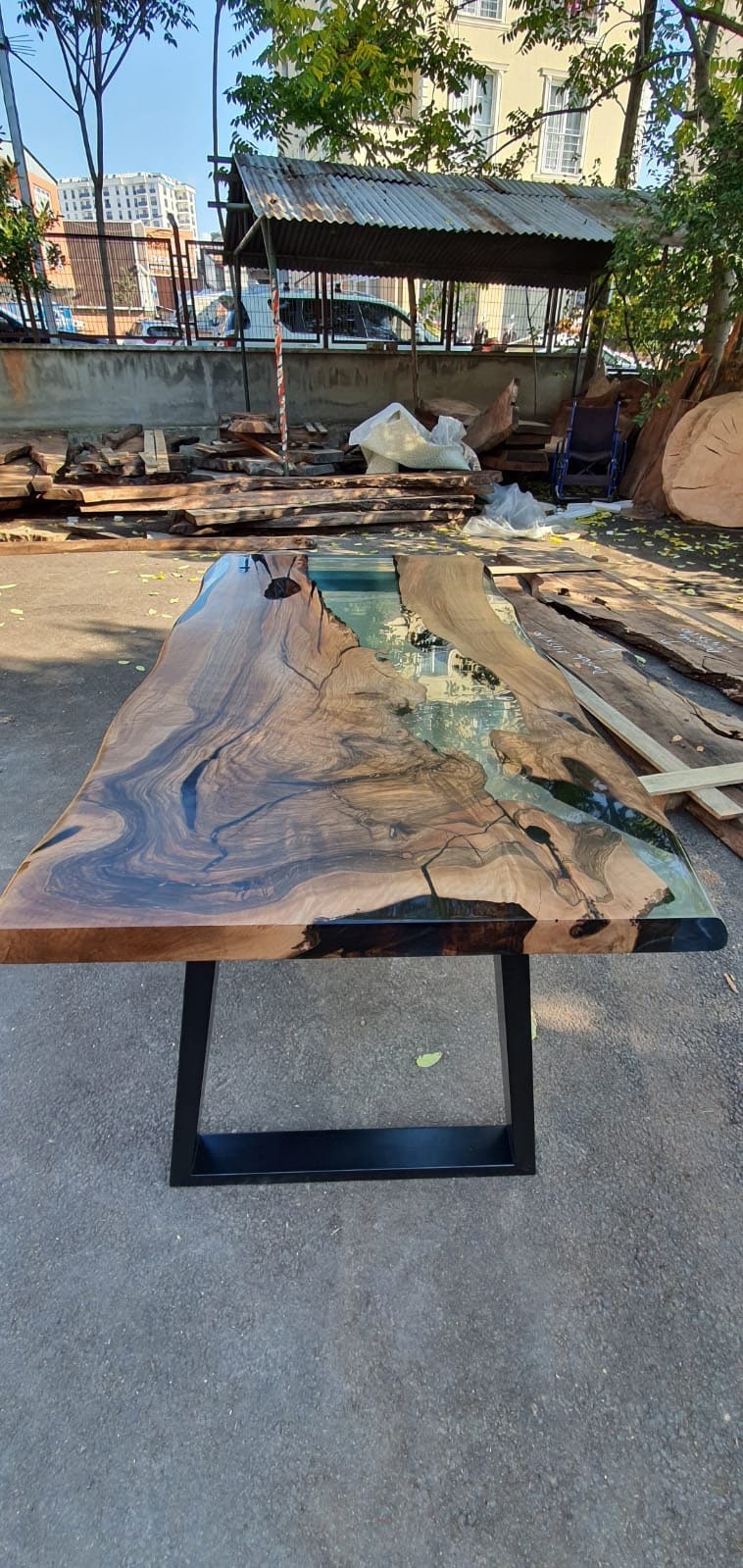 Walnut Dining Table, Epoxy Resin Table, Custom 67” x 35” Walnut Clear Epoxy Table, River Dining Table, Walnut Epoxy Table, Order for Jerzy