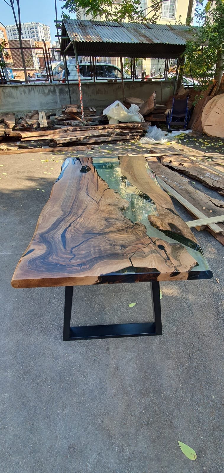 Walnut Dining Table, Epoxy Resin Table, Custom 67” x 35” Walnut Clear Epoxy Table, River Dining Table, Walnut Epoxy Table, Order for Jerzy