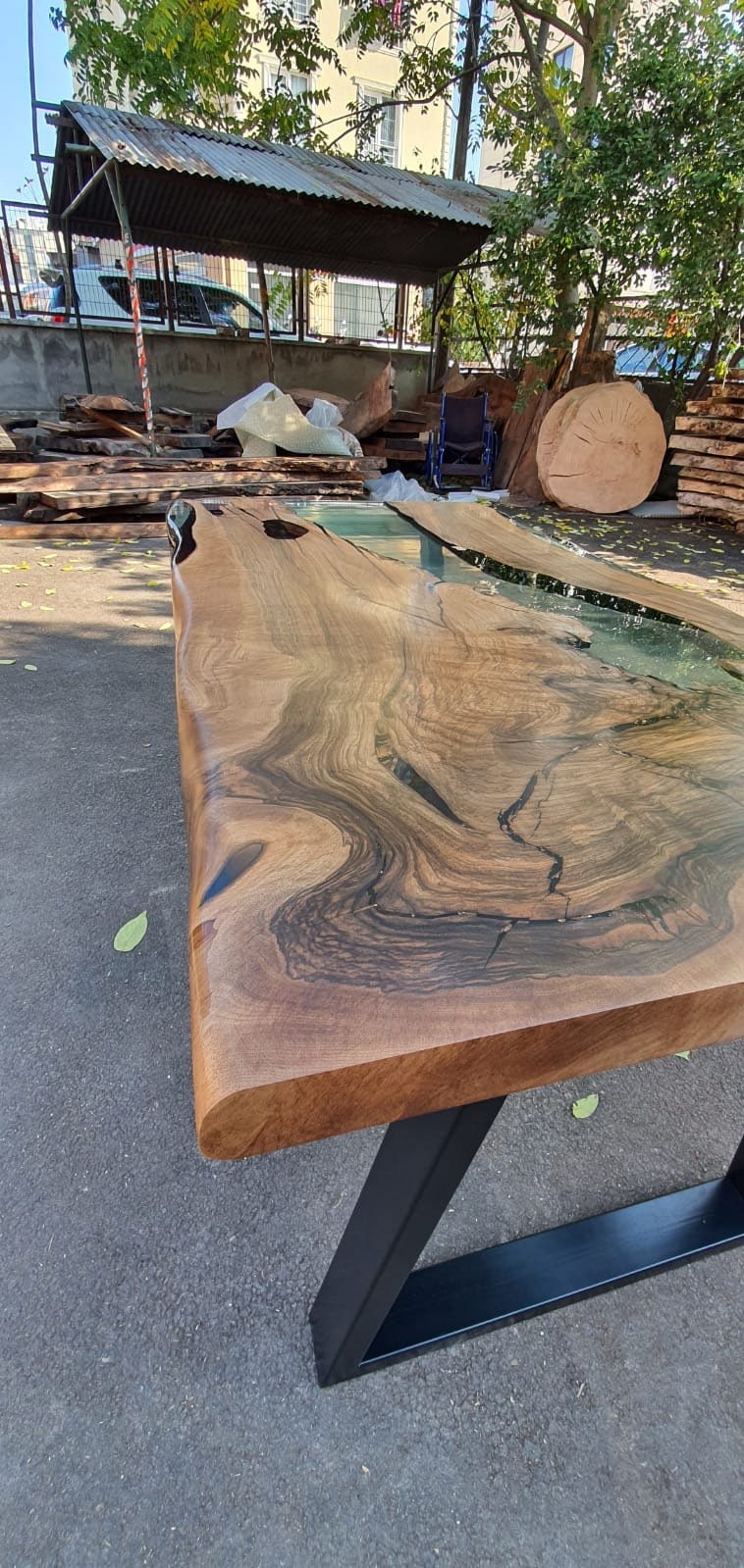 Walnut Dining Table, Epoxy Resin Table, Custom 67” x 35” Walnut Clear Epoxy Table, River Dining Table, Walnut Epoxy Table, Order for Jerzy