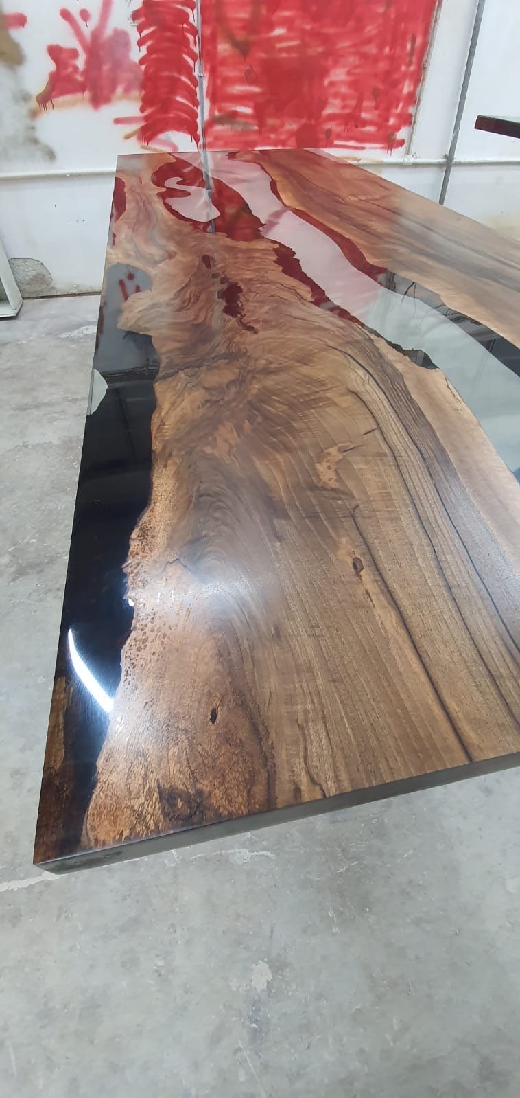 Handmade Epoxy Table, Walnut Dining Table, Live Edge Table, Epoxy Resin Table, Custom 102” x 36” Table and Barn, Custom Order for Steve