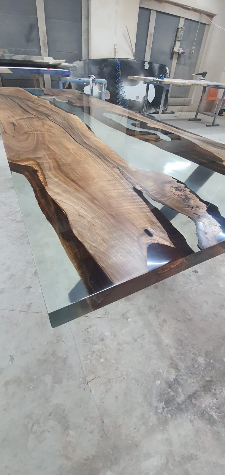 Handmade Epoxy Table, Walnut Dining Table, Live Edge Table, Epoxy Resin Table, Custom 102” x 36” Table and Barn, Custom Order for Steve