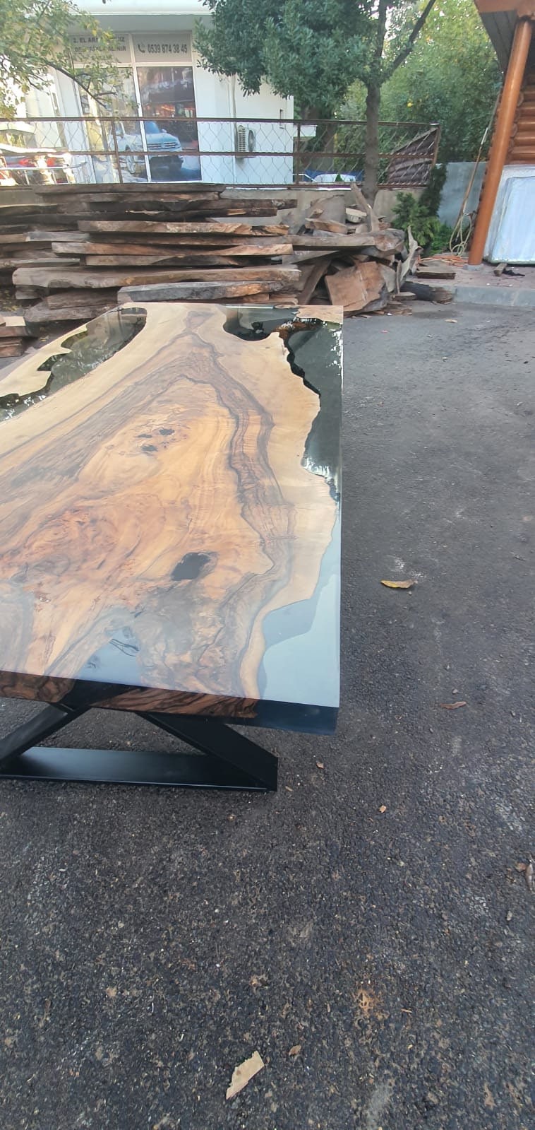 Handmade Epoxy Table, Live Edge Table, Custom 72" x 36" Table, Epoxy Walnut Wood Smokey Gray Epoxy Resin Table, Custom Order for Tina Isa