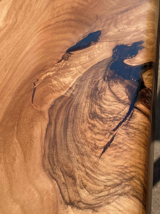 Live Edge Table, Epoxy Dining Table, Epoxy Resin Table, Custom 65” x 36” Walnut Table, Clear Epoxy River Table, Custom Order for Lamis