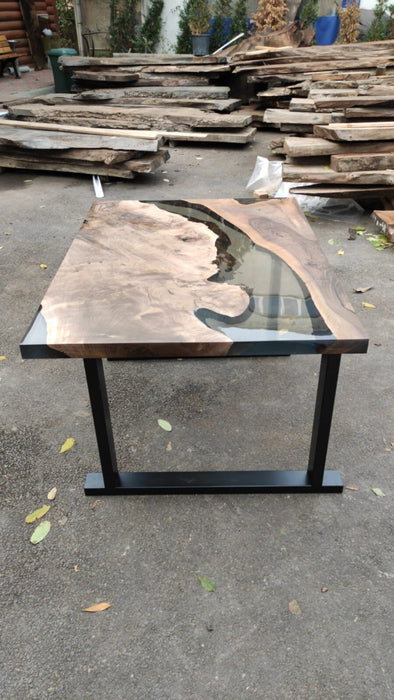 Walnut Dining Table, Epoxy Dining Table, Epoxy Resin Table, Custom 48” x 36” Walnut Smoke Dark Table, Epoxy River Table, Order for Brianna