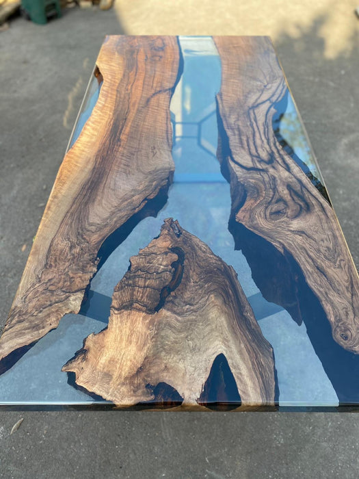 Handmade Epoxy Table, Walnut Dining Table, Live Edge Table, Epoxy Resin Table, Custom 78” x 40” Table, Clear Epoxy Table, Order for Victor