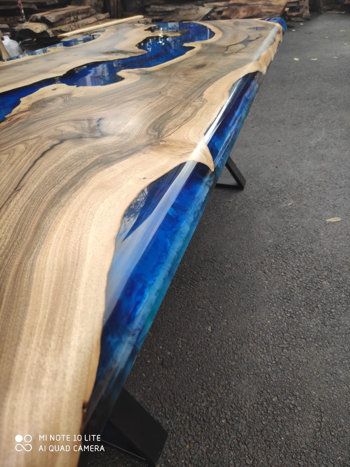 Epoxy Table, Epoxy Dining Table, Walnut Epoxy River Table, Custom 84” x 36” Walnut Deep Dark Blue Table, Epoxy Dining Table, for Sean H