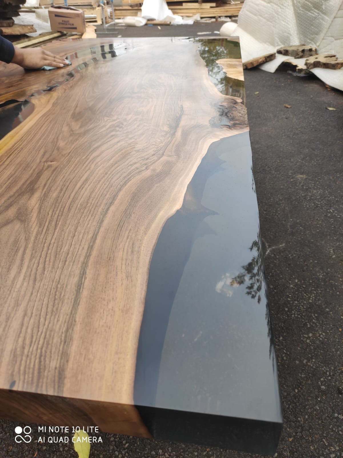 Epoxy Resin Table, Epoxy Dining Table, Walnut Epoxy River Table, Custom 80” x 40” Walnut Epoxy Dining Table, Order with Bench for Tami