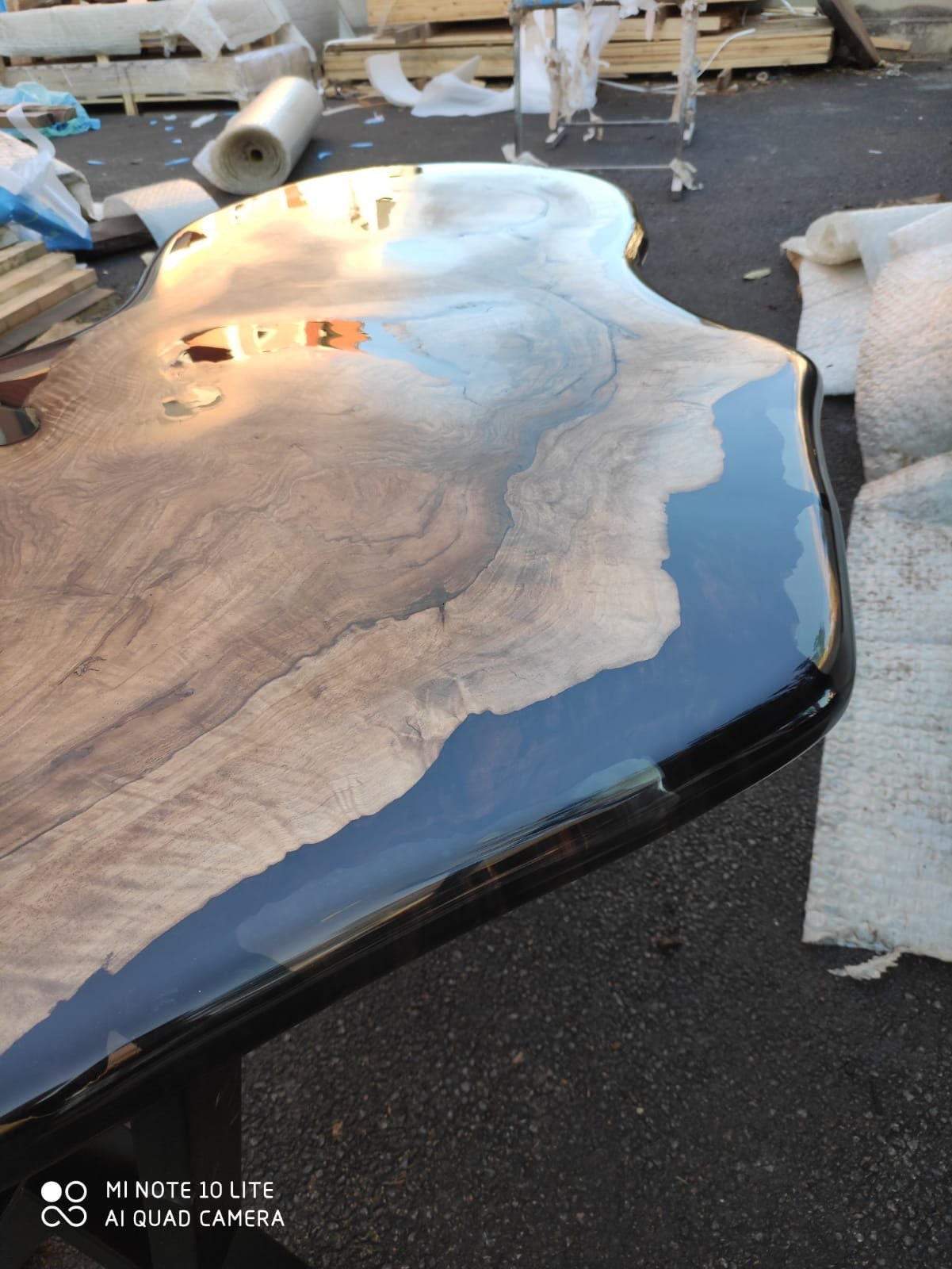 Walnut Dining Table, Custom 67” x 28” Walnut Black Epoxy Table, Live Edge Table, River Table, Custom Order for Ni Kong