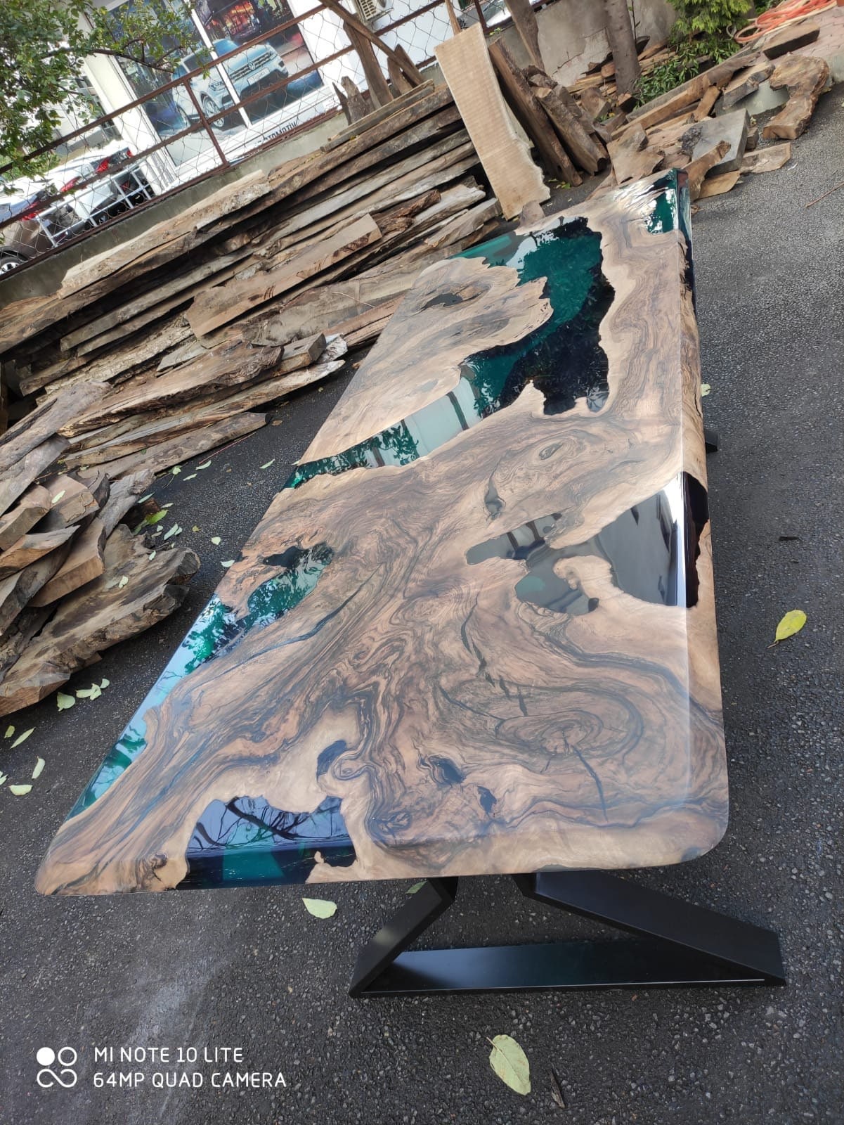 Walnut Dining Table, Wooden Table, Custom 96” x 36” Walnut Deep Ocean Turquoise Green Table, Epoxy River Dining Table, Order for Carmelita