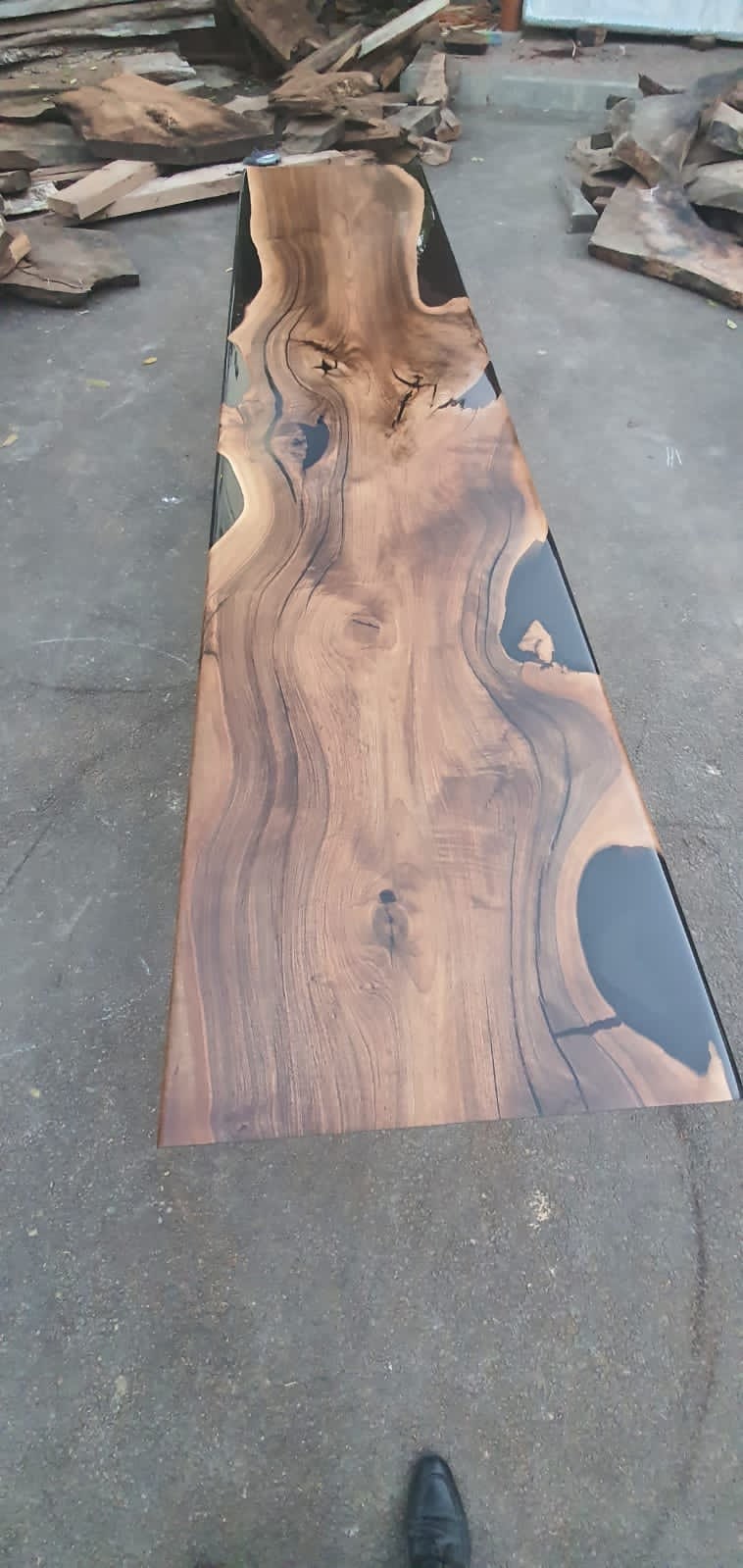 Live Edge Table, Epoxy Table, Epoxy Dining Table, Walnut Epoxy River Table, Custom 115” x 25” Walnut Epoxy Table, Custom Order for Ginny