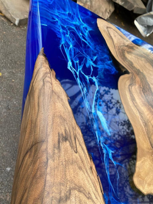 Walnut Dining Table, Custom 72” x 40” Walnut Blue Table, Epoxy River Table, Epoxy Dining Table, River Table, Live Edge Table, Order for Dave