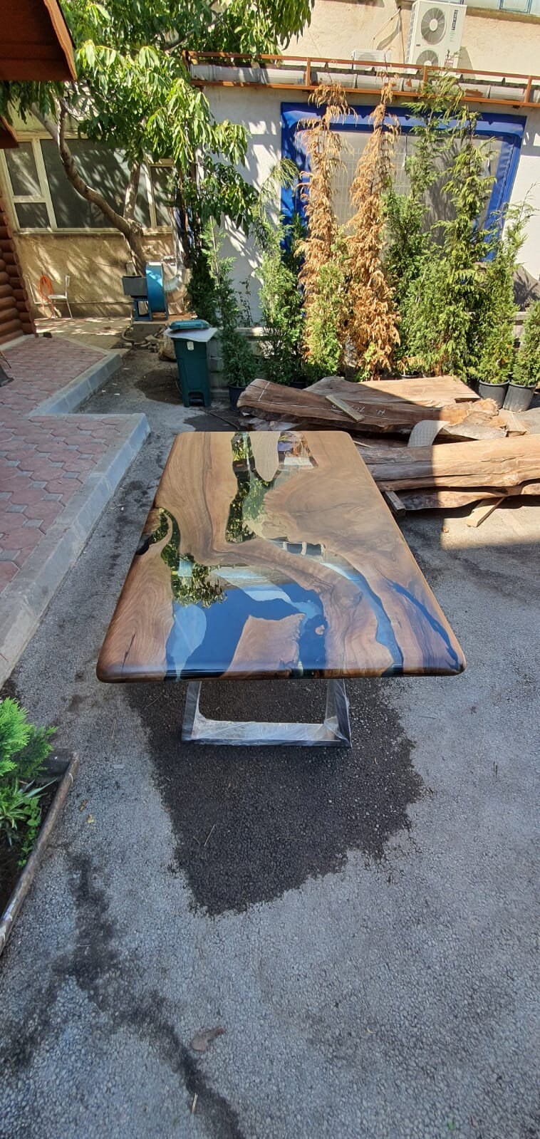 Epoxy Dining Table,Custom 65” x 32” Walnut Table, Epoxy River Table, Live Edge Table, Wooden Table, Custom  Order for Spencer