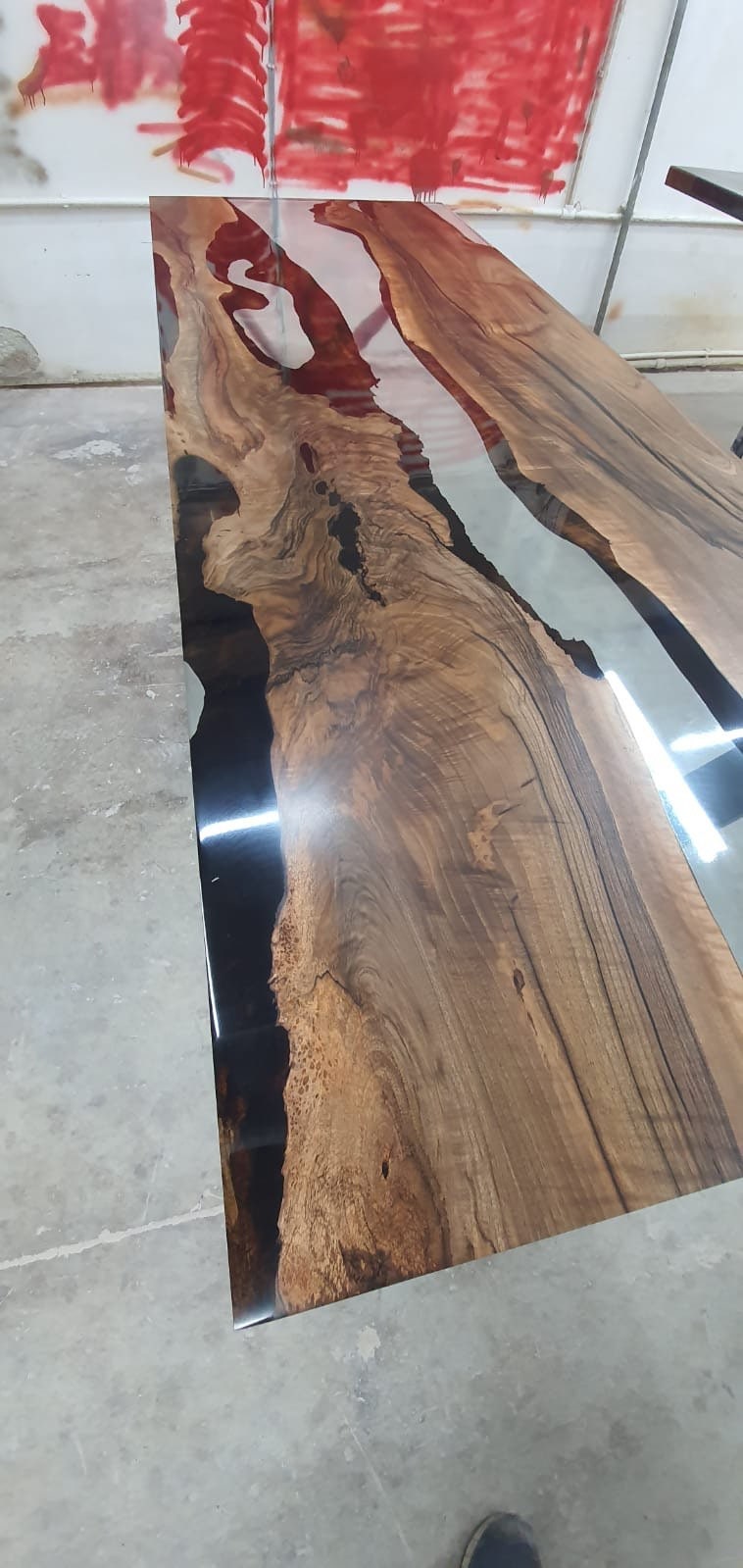 Handmade Epoxy Table, Walnut Dining Table, Live Edge Table, Epoxy Resin Table, Custom 102” x 36” Table and Barn, Custom Order for Steve